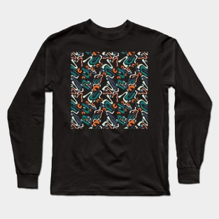 Organic forms and lines colorful pattern Long Sleeve T-Shirt